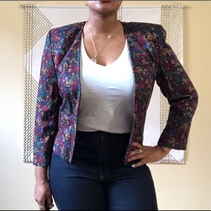 Talbots Flower Print Blazer